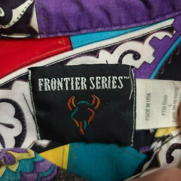 VTG FRONTIER SERIES Floral Western Colorful Shirt - Picture 11 of 12